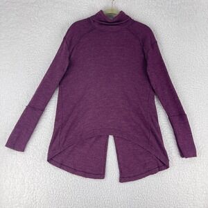 We The Free People Purple‎ Ribbed Turtleneck Shirt Womens Long Sleeve Size Small